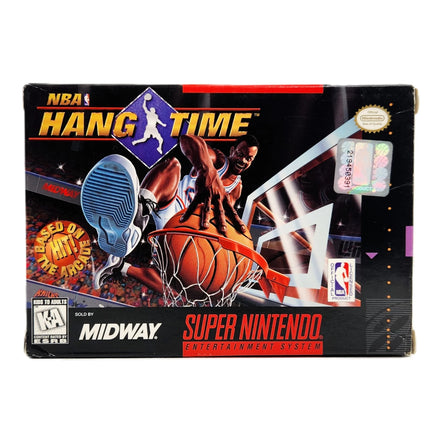 NBA Hang Time Super Nintendo Very Good CIB - Front view of authentic retail game box