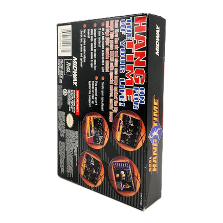 NBA Hang Time Super Nintendo Very Good CIB - Top spine and back view of genuine retail game box