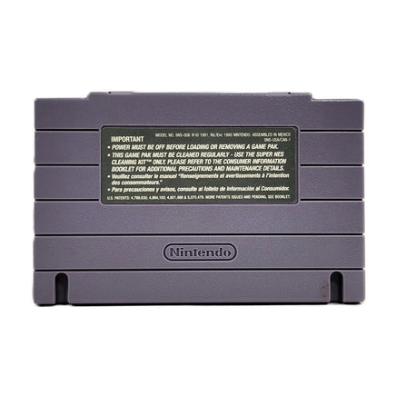 Jurassic Park Super Nintendo Very Good SNES Game CIB - Rear view of authentic game cartridge label