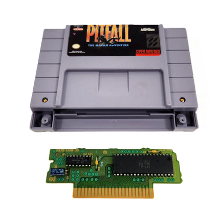 Jurassic Park Super Nintendo Very Good SNES Game CIB - Open cartridge with genuine circuit board shown