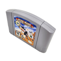 Star Wars Rogue Squadron Players Choice Nintendo 64 Very Good - Alternate angled top and front view of genuine game cartridge showing label artwork