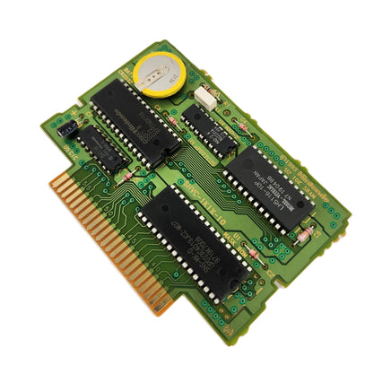 Super Mario Kart Players Choice Super Nintendo Good Loose - Authentic game circuit board shown with connector pins and a working save battery installed
