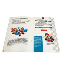 Super Mario Kart Players Choice Super Nintendo Very Good CIB - open view of instruction manual showing staple binding
