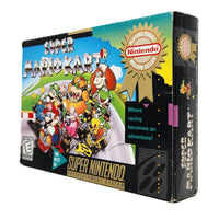 Super Mario Kart Players Choice Super Nintendo Very Good CIB - Angled view of official retail release
