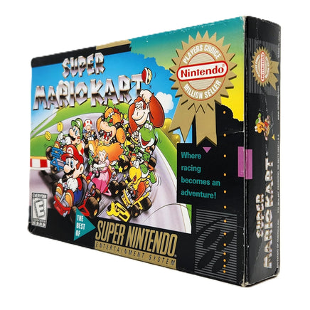 Super Mario Kart Players Choice Super Nintendo Very Good CIB - Angled view of official retail release