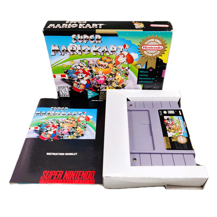 Super Mario Kart Players Choice Super Nintendo Very Good CIB - Original Box with Manual and Cartridge Shown