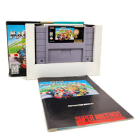 Super Mario Kart Players Choice Super Nintendo Very Good CIB - Official game cart and instruction manual inside inner cardboard cartridge tray
