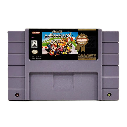 Super Mario Kart Players Choice Super Nintendo Very Good CIB - Front label view of authentic game cartridge