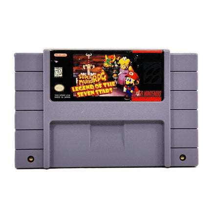 Super Mario RPG Super Nintendo Good Loose - Front label view of authentic SNES Game Cartridge