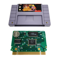 Super Mario RPG Super Nintendo Good Loose - Game cartridge shown with authentic game circuit board displayed with working save battery installed