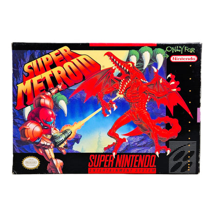 Super Metroid Super Nintendo Very Good CIB - Authentic Retail Game Box Front View