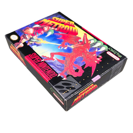 Super Metroid Super Nintendo Very Good CIB - Authentic Retail Game Box Bottom Right Corner Shown