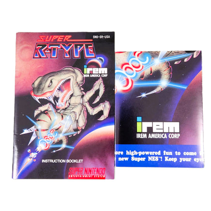 Super R-Type Super Nintendo Very Good - Official Game Instruction Manual and Poster Shown