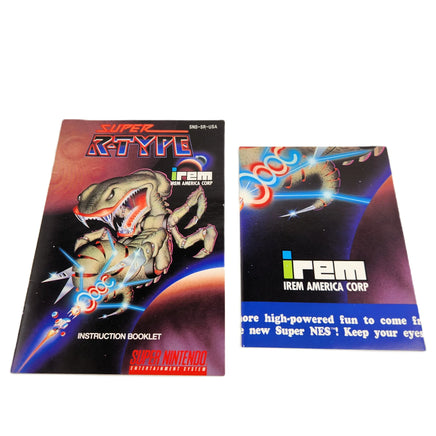 Super R-Type Super Nintendo Very Good CIB - View of instruction manual and poster