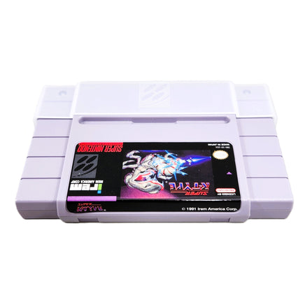 Super R-Type Super Nintendo Very Good - Front Top Spine Label Of Official Game Cartridge