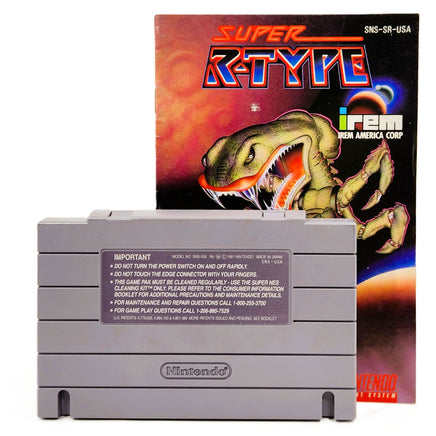 Super R-Type Super Nintendo Very Good Loose - Back Of Authentic Cartridge with Manual