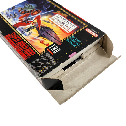 Battle Clash Super Nintendo Brand New - Open flaps of retail game box showing inside contents