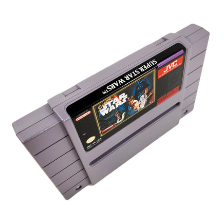 Super Star Wars Super Nintendo Very Good CIB - Angled view of authentic game cart