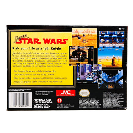 Super Star Wars Super Nintendo Very Good CIB - Authentic Retail Game Packaging Back