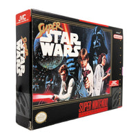 Super Star Wars Super Nintendo Very Good CIB - Left side and front view of official retail game box