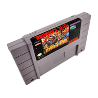 Total Carnage Super Nintendo Very Good CIB - Spine top view of game label on cart