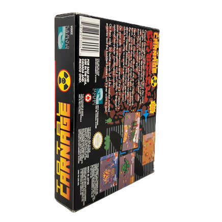 Total Carnage Super Nintendo Very Good CIB - Spine view of genuine retail game box