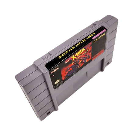 X-Men Mutant Apocalypse Super Nintendo Very Good CIB - Front label and spine view of genuine game cartridge
