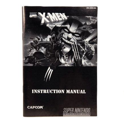 X-Men Mutant Apocalypse Super Nintendo Very Good CIB - Front view of instruction manual