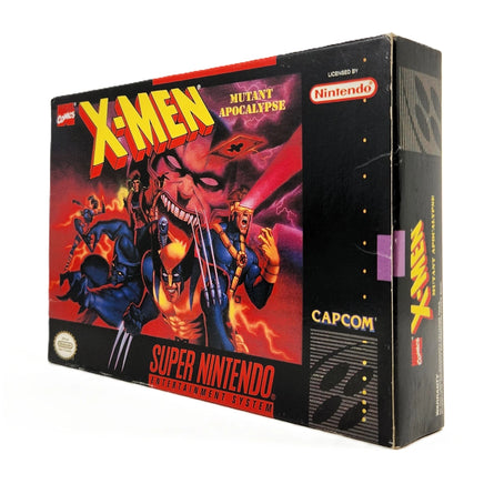 X-Men Mutant Apocalypse Super Nintendo Very Good CIB - Alternate side front view of authentic retail release game box
