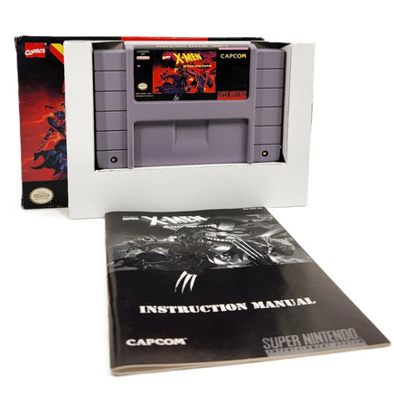 X-Men Mutant Apocalypse Super Nintendo Very Good CIB - Game cart shown with manual