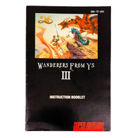 Ys III Wanderers From Ys Super Nintendo Very Good Loose - Game Instruction Manual Shown