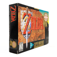 The Legend Of Zelda A Link To The Past Players Choice Super Nintendo Very Good CIB - Front angle view of authentic retail game box