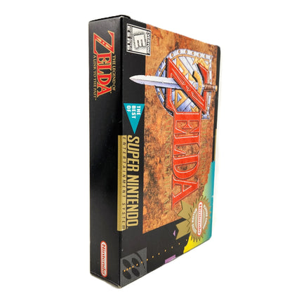 The Legend Of Zelda A Link To The Past Players Choice Super Nintendo Very Good CIB - Spine view of authentic retail game box