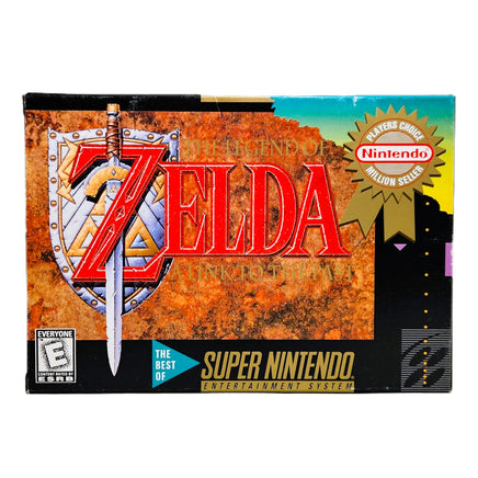 The Legend Of Zelda A Link To The Past Players Choice Super Nintendo Very Good CIB - Front Of Game Box