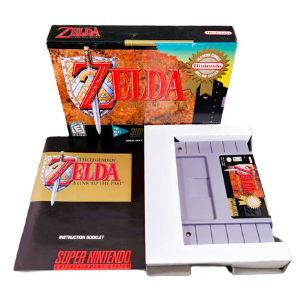The Legend Of Zelda A Link To The Past Players Choice Super Nintendo Very Good CIB - Authentic Game Box with Manual and Cartridge Shown