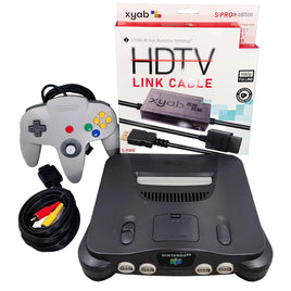 Nintendo 64 Console System Bundle 1 Gray HDMI Adapter OEM Official Controller Very Good Loose - View 1
