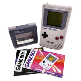 Nintendo Game Boy Console System Bundle with Tetris, & Light Magnifier, Very Good Loose - View Showing System, Light Magnifier, and Instruction Manual