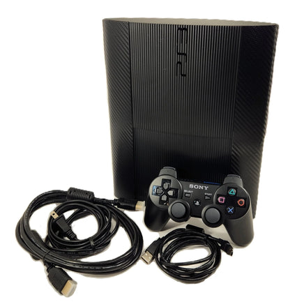 PlayStation 3 Super Slim 250GB Console System Bundle Black Carbon Fiber Skin Very Good Loose - View 5 View of all Items Included in Bundle