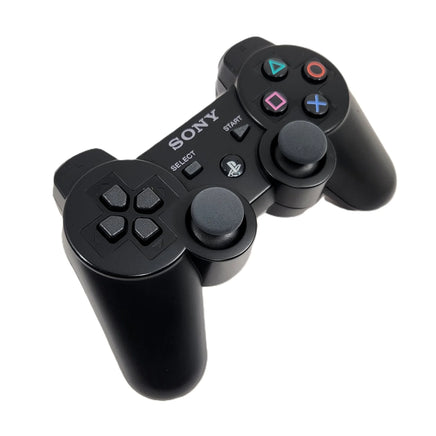 PlayStation 3 Super Slim 250GB Console System Bundle Black Carbon Fiber Skin Very Good Loose - View 7 Angled View of Dualshock 3 Control Pad