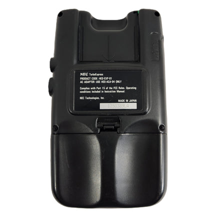 NEC Turbo Express System with AC Adapter - Recapped & LCD Screen Upgrade - Handheld TurboGrafx-16 - Back Rear View Showing Cartridge Port