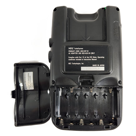NEC Turbo Express System with AC Adapter - Recapped & LCD Screen Upgrade - Handheld TurboGrafx-16 - Battery Compartment Showing Corrosion Free Terminals