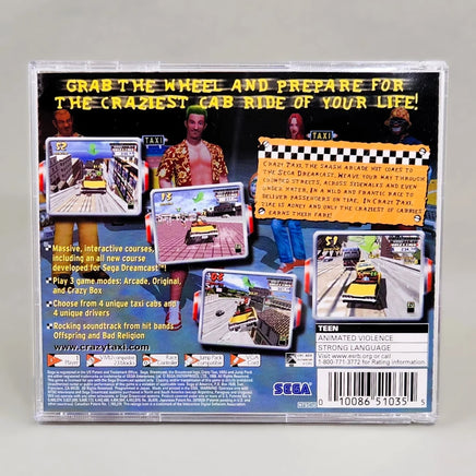 Crazy Taxi - Dreamcast - Jewel case rear insert close-up, very good condition