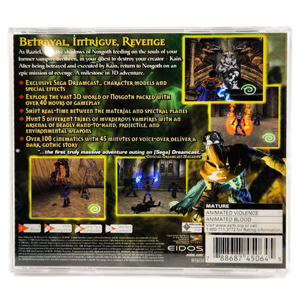 Legacy Of Kain Soul Reaver Dreamcast Like New - Back Artwork Displayed