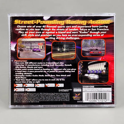 Metropolis Street Racer - Dreamcast - Rear tray insert artwork, like new condition