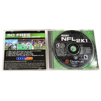 Nfl 2K1 Dreamcast Good - Case Open – Disc And Manual Shown