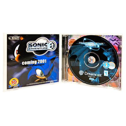 Phantasy Star Online Sega Dreamcast Very Good CIB - Contents Of Open Case Showing Back of Manual and Game Disc