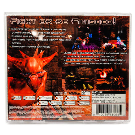 Quake Iii Arena Dreamcast Like New - Back Jewel Case Art