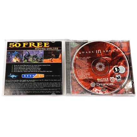 Quake Iii Arena Dreamcast Very Good - Open Case Showing Disc And Manual