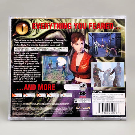 Resident Evil: CODE Veronica - Sega Dreamcast - Back of jewel case with barcode area, very good condition