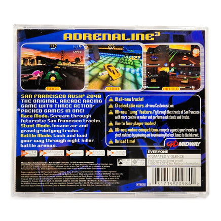 San Francisco Rush 2049 Sega Dreamcast Very Good CIB - Official Release Back Artwork